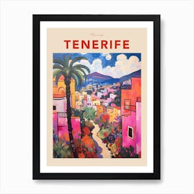 Tenerife Spain Fauvist Travel Poster Art Print