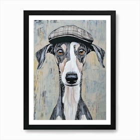 Whippet In A Flat Cap Art Print