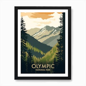 Olympic National Park Vintage Travel Poster 10 Art Print