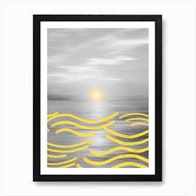 Seascape With Yellow Waves Art Print