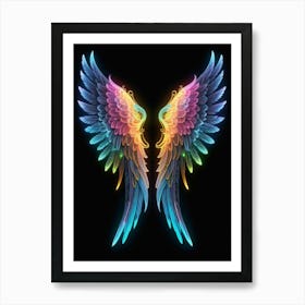 Neon Angel Wings 18 Art Print