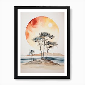 Watercolour Of Pismo Beach   California Usa 3 Art Print