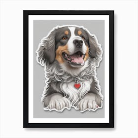 Dreamshaper V7 Dog Sticker Enthusiastic Matte Algorithmic Art 1 Art Print
