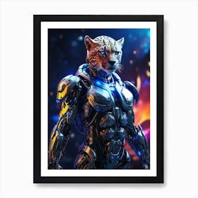 Cheetah In Cyborg Body #1 Art Print