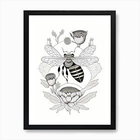 Apis Bee 1 William Morris Style Art Print