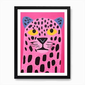 Pink Polka Dot Jaguar 2 Art Print