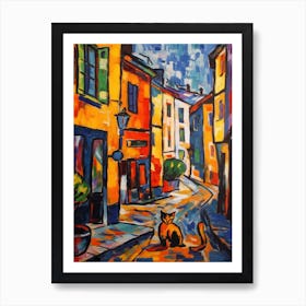 Painting Of Paris With A Cat In The Style Of Fauvism 2 Poster