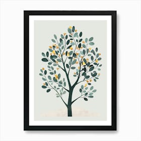 Eucalyptus Tree Illustration Flat 3 Art Print