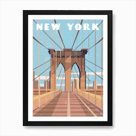 New York, USA — Retro travel minimalist poster Art Print