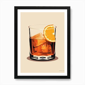 Illustration Sazerac Floral Infusion Cocktail 1 Art Print