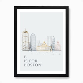 B Is For Boston Color Art Print