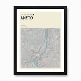 Pico Aneto Spain Pyrenees Topographic Contour Map Art Print