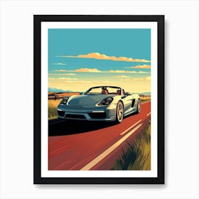 A Porsche Carrera Gt In Causeway Coastal Route Illustration 3 Art Print