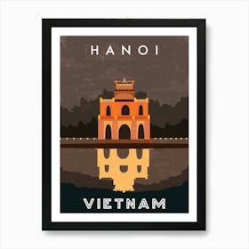 Hanoi, Vietnam — Retro travel minimalist poster 1 Art Print