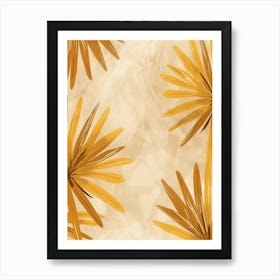 Golden Palm Leaves Background Art Print