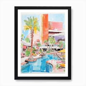 Aria Resort & Casino   Las Vegas, Nevada  Resort Storybook Illustration 4 Art Print