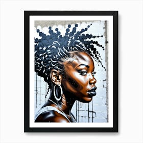 Graffiti Mural Of Beautiful Black Woman 314 Art Print