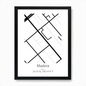 Madera Acres,United States Minimalist Map Póster