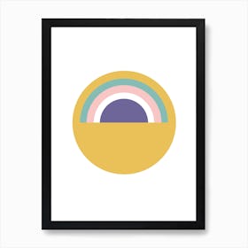 Rainbow Sun Retro Art Print
