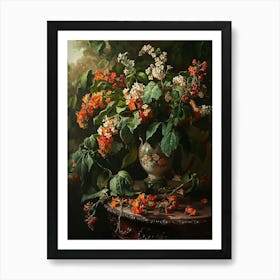 Baroque Floral Still Life Lantana 1 Art Print