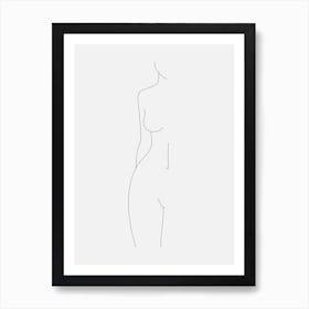 Half Woman Body Contemporary Line Art Print