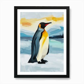 King Penguin Livingston Island Colour Block Painting 2 Art Print