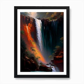 Bhagsunag Falls, India Nat Viga Style Art Print