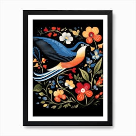 Folk Bird Illustration Barn Swallow 4 Art Print