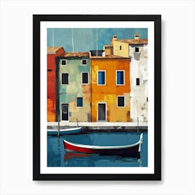 Venetian Vistas: Homes by the Canals, Italy Art Print