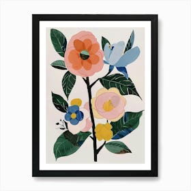 Painted Florals Camellia 4 Art Print