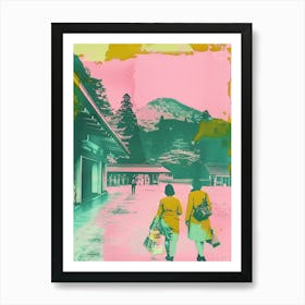 Hakone Japan Retro Duotone Silkscreen 4 Poster