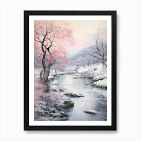 Dreamy Winter Painting Lake District National Park United Kingdom 2 Art Print