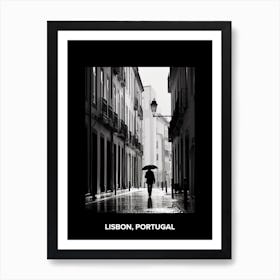 Poster Of Lisbon, Portugal, Mediterranean Black And White Photography Analogue 1 Art Print