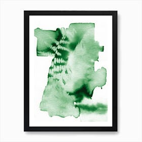Abstract Dark Green Fern Leaves Art Print