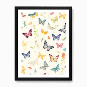 Watercolor Butterflies 8 Art Print