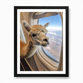 Llama On A Plane 2 Art Print