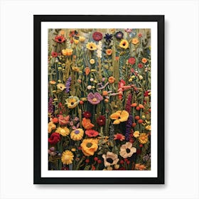 Wild Flowers Knitted In Crochet 12 Art Print