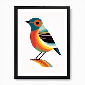 Colourful Geometric Bird Blackbird 1 Art Print