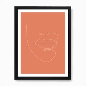 Lips Line Art Art Print