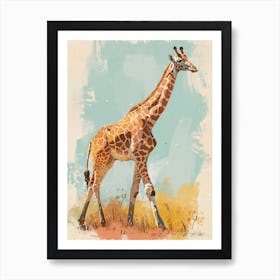 Giraffe In Nature Modern Illustration 2 Art Print