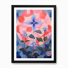 Lobelia 2 Hilma Af Klint Inspired Pastel Flower Painting Art Print