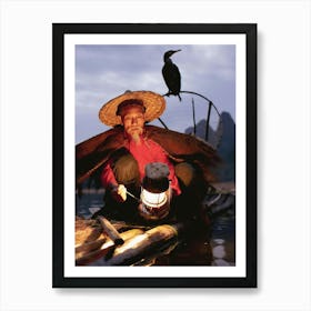 Man On A Boat Art Print