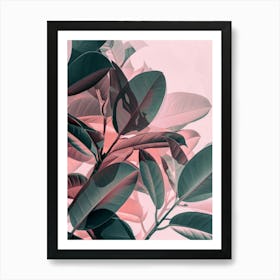 Abstract Pink Leaves Art Print