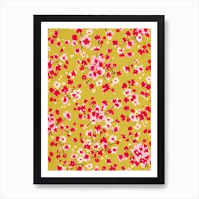 Honeysuckle Floral Print Warm Tones1 Flower Art Print