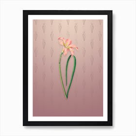 Vintage Spofforth Zephyranthes Botanical on Dusty Pink Pattern Art Print