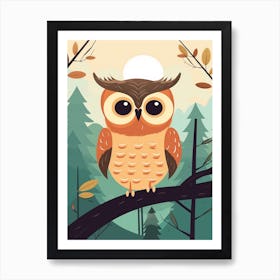 Cute Owlet Scandinavian Style Illustration 1 Art Print