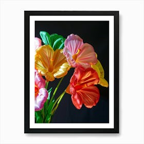 Bright Inflatable Flowers Evening Primrose 1 Art Print