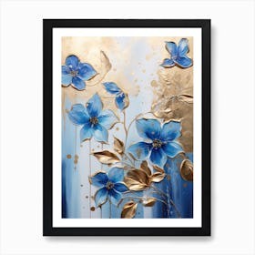 Blue Flowers 38 Art Print