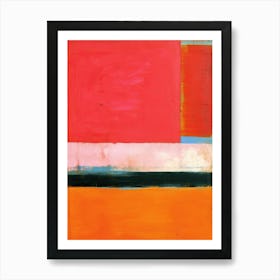 Orange And Red Abstract Painting 8 Art Print
