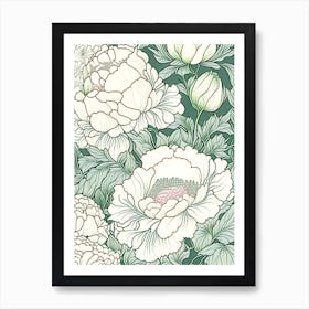 Lower Gardens Peonies 1 Drawing Art Print